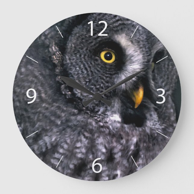 Große Grauschale Wanduhr (Vorderseite)