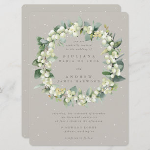 Große griechische Snowberry+Eucalyptus Wreath Wedd Einladung