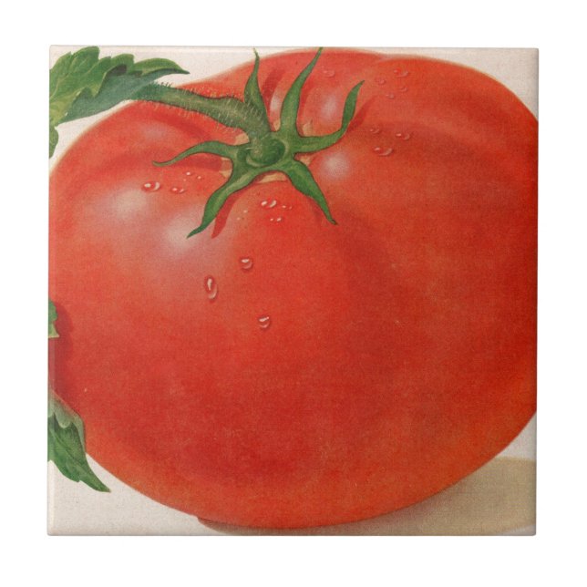 große große saftige Tomate Fliese (Vorderseite)