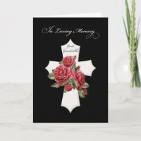 Große Großmutter Religiöses Beileid Kreuz Rose