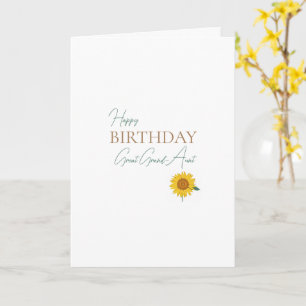 Große Großtante Sonnenblume Geburtstag Karte