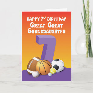 Große Großtochter 7. Geburtstagsportball Karte