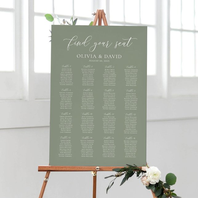 Größe Grün 16 Tische für die Sitzplatzierung Poster (Von Creator hochgeladen)