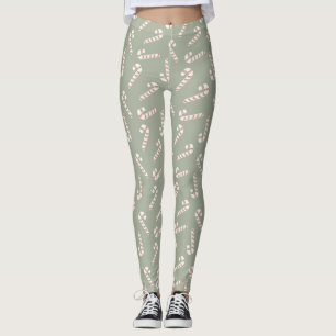 Größe grün mit roten und weißen Kanistern Leggings