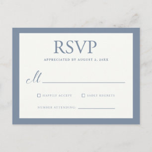Große grundlegende Umrandung Hochzeit RSVP - Staub Einladungspostkarte