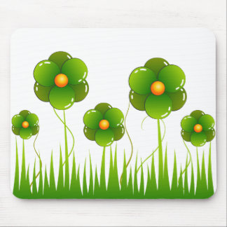 Große grüne Blumen Mousepad