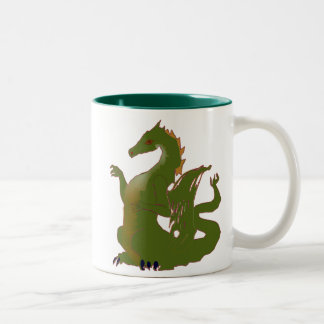 Große grüne englische Drache-Tasse Zweifarbige Tasse