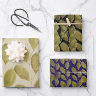 Große grüne Farbe Geschenkpapier Set