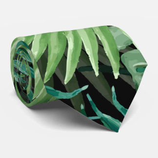Große grüne Farn-Palme und Monstera tropische Krawatte