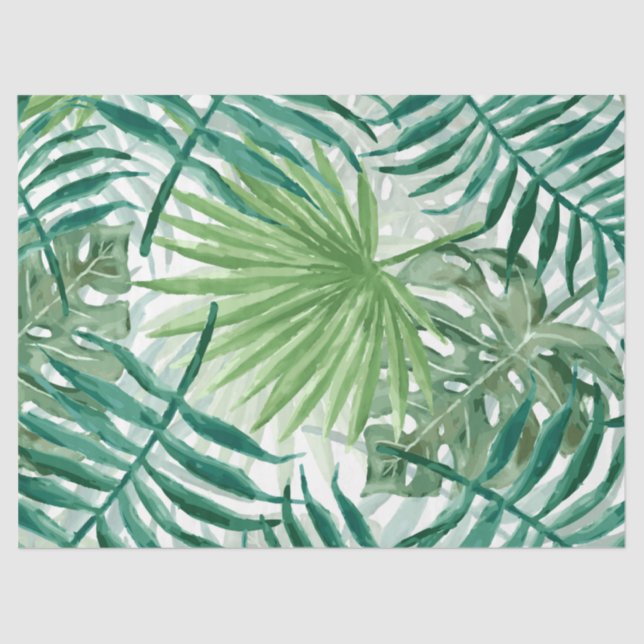 Große Grüne Fern Palm und tropische Pflanze Monste Seidenpapier (Vorderseite)
