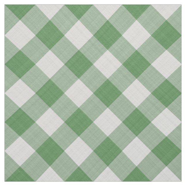 Große grüne Gingham-Karo Muster Geometrie Stoff (Muster)