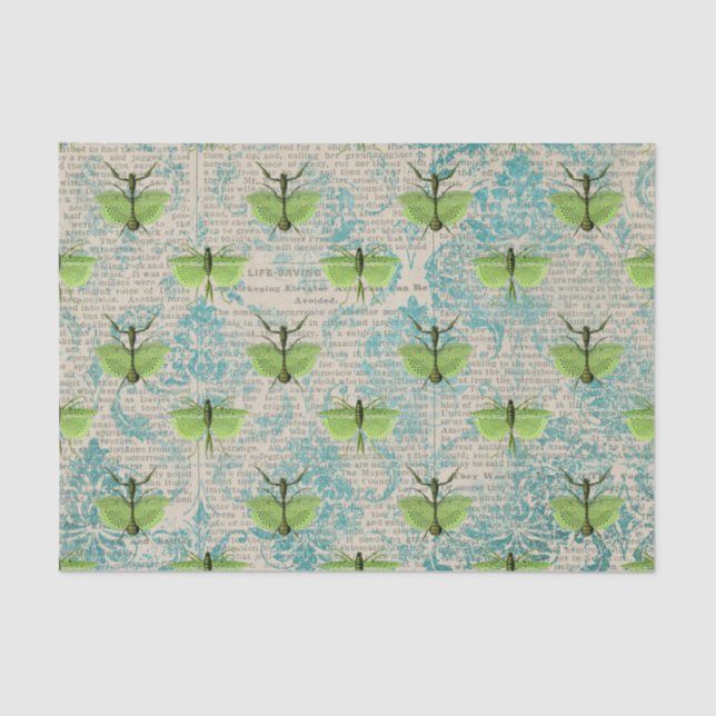 Große grüne Insekten Seidenpapier (Vorderseite)