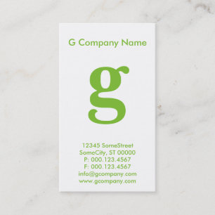 große grüne Monografie Visitenkarte