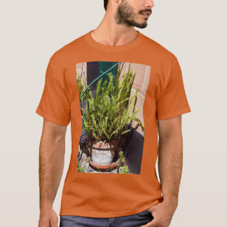 Große grüne Pflanze in der Blume T-Shirt