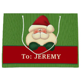 Große grüne Streifen mit rotem Weihnachtsmann Geschenktüte