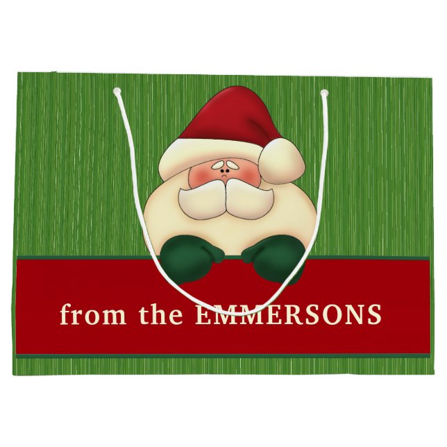 Große grüne Streifen mit rotem Weihnachtsmann Geschenktüte (Rückseite)