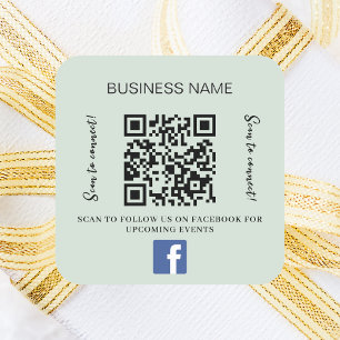 Größe grüner Firmenname qr Code Facebook Quadratischer Aufkleber