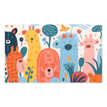 Große Gruppe farbenfroher Monster