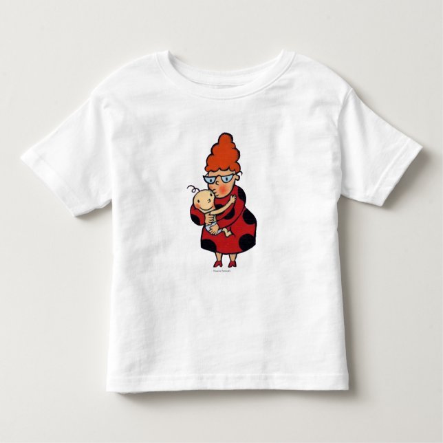 Große hallo-Umarmungen von Tante im Rot Kleinkind T-shirt (Vorderseite)