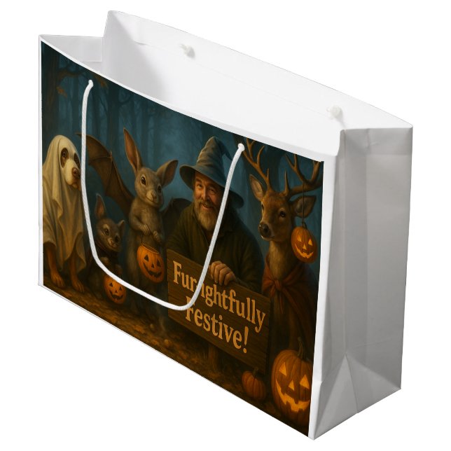 Große Halloween-Geschenktasche (Horizontales Layou Geschenktüte (Vorderseite Schrägansicht)