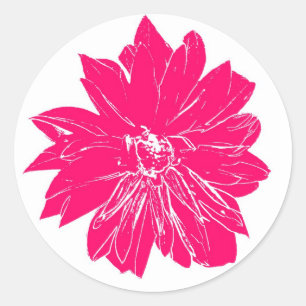 Große, heiß rosa Blume Runder Aufkleber