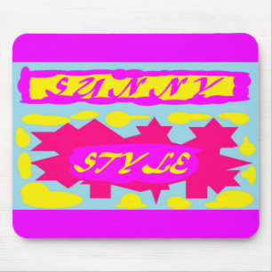 Große, heiße Farben Rosa Himmelblau Zitrone Mousepad
