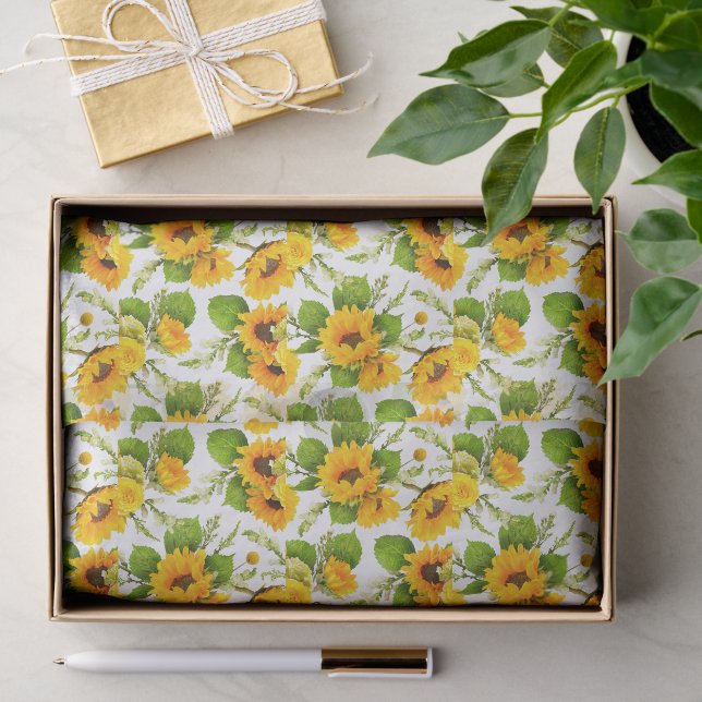 Große helle Sonnenblumen Sommer Seidenpapier (Geschenk)