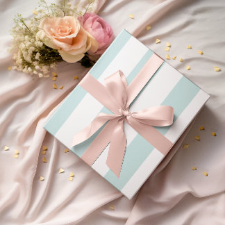 Große helle Türkis- und Weiße Streifen Geschenkpapier