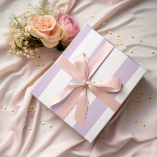 Große helllila und weiße Streifen Geschenkpapier