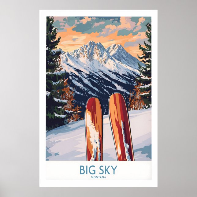 Große Himmel-Wandkunst Ski-Poster 1 Poster (Vorne)