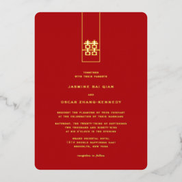 Große Hochzeit in Rectangle Folieneinladung