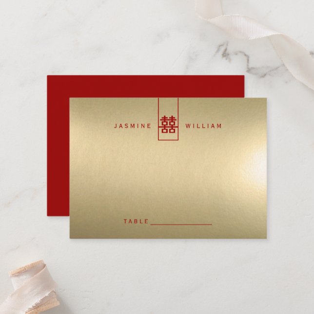 Große Hochzeit in Rectangle Platzkarte (Vorderseite/Rückseite Beispiel)