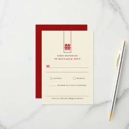 Große Hochzeit in Rectangle RSVP Karte