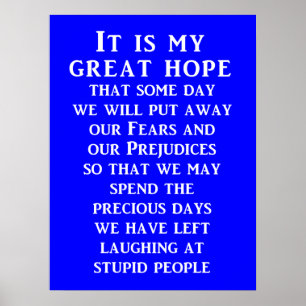 Große Hoffnung Lustiges Poster Humor