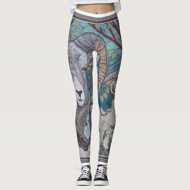 Große Horn-Schaf-Leggings Leggings (Vorderseite)