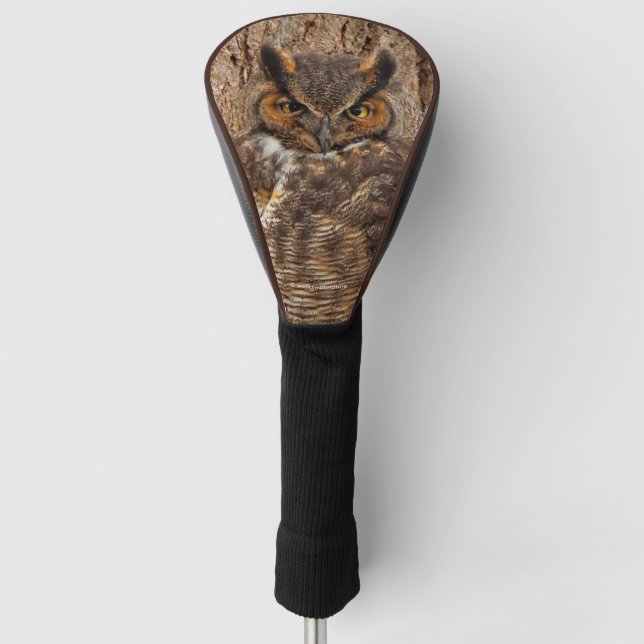 Große Horned Owl im Douglas Fir Golf Headcover (Vorderseite)