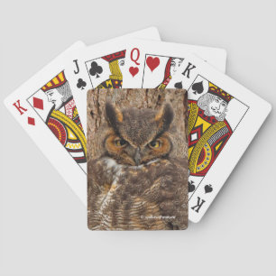 Große Horned Owl im Douglas Fir Spielkarten
