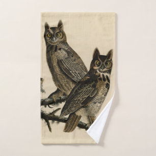 Große Horned Owl von Audubons Vögeln von Amerika Badhandtuch Set