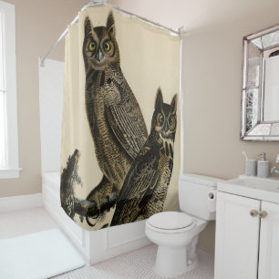 Große Horned Owl von Audubons Vögeln von Amerika Duschvorhang