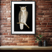 Große Horned Owl Zeichnend Kunst