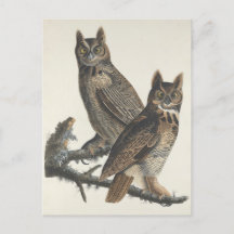 Große Horned Owls Spooky Vintage Illustration