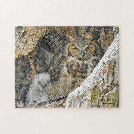 Große Hornhaut mit Owlet Puzzle