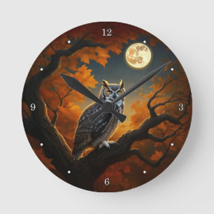 Große Hornschale im Herbst Runde Wanduhr