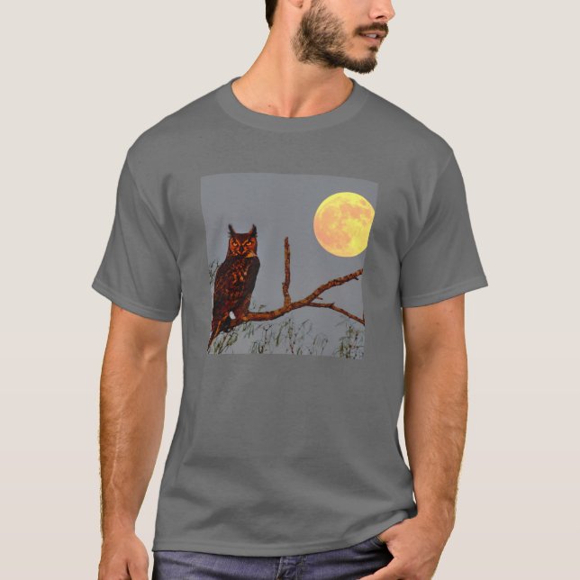 Große Hornschale | Vollmond T-Shirt (Vorderseite)