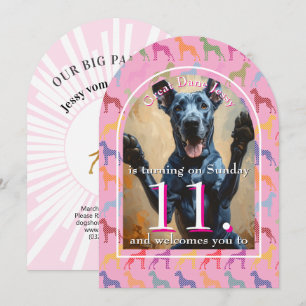 Große Hundeparty Golden Black Einladung