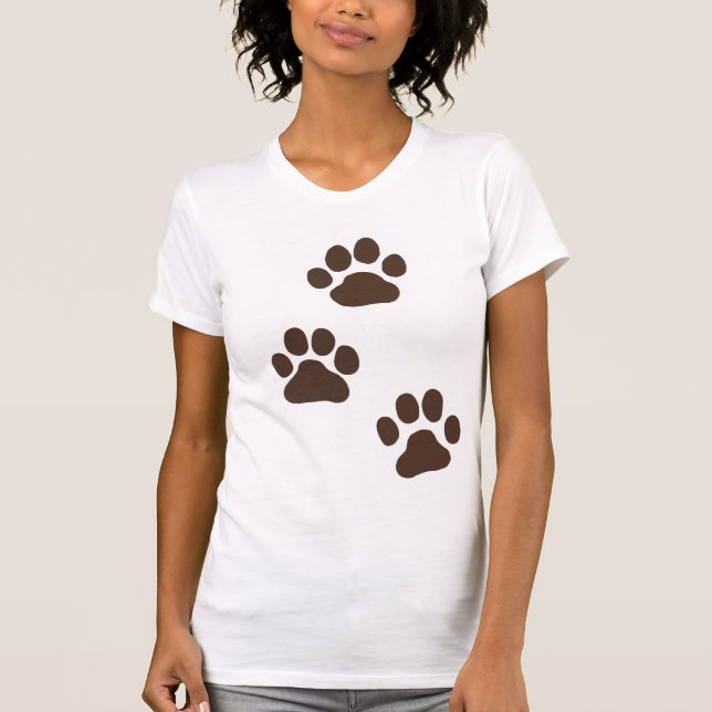 Große Hundetatzen-Drucke T-Shirt (Vorderseite)