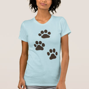 Große Hundetatzen-Drucke T-Shirt