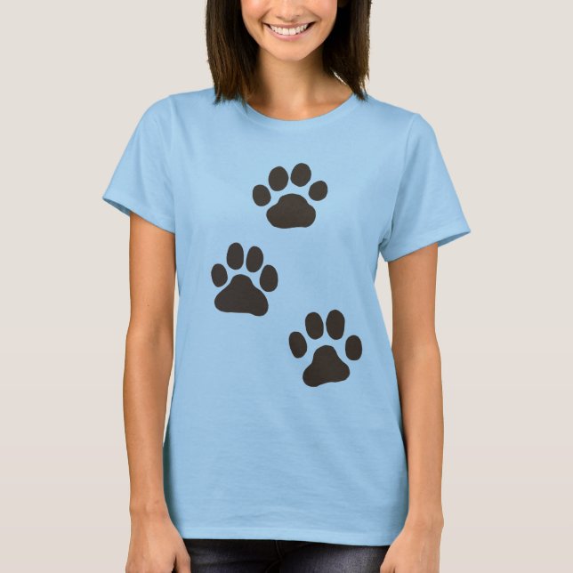 Große Hundetatzen-Drucke T-Shirt (Vorderseite)