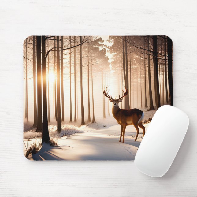 Große Hürde im Winterwald Mousepad (Mit Mouse)