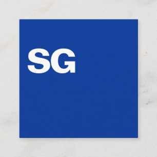 Große Initialen - Platz - Navy Blue Quadratische Visitenkarte